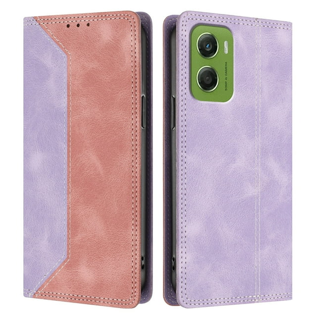 Funda FOXDOCK para Motorola Moto G06 de Cuero Premium Bicolor con Ranuras RFID, Carcasa Tipo Billetera Antigolpes y Soporte Plegable