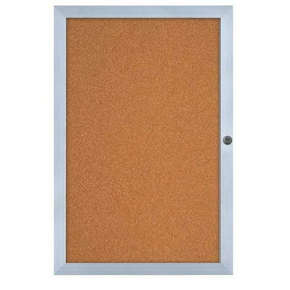 Enclosed Cork Bulletin Board 24"x36", 1 Door