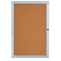 Enclosed Cork Bulletin Board 24"x36", 1 Door