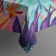 thumbnail image 4 of Colorful Tropical Leaf Pattern Rectangle Tablecloth 60"x120",Waterproof Polyester Rectangle Table Cloth, Wipeable Spillproof Polyester Tablecloth for Dining, Camping, Indoor and Outdoor, 4 of 6