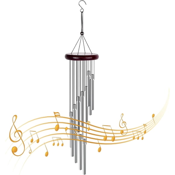 Weather Resistant Wind Chimes, Deep Tone Melodies for Courtyard Decoration & Enjoyable Atmosphere, Durable Aluminum Tubes & Solid Wood Design for Indoor & Outdoor Use, Symbolic of Good Luck