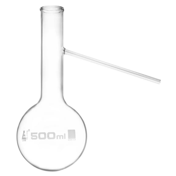 Distilling Flask with Side Arm, 500ml - Round Bottom - Borosilicate Glass - Eisco Labs