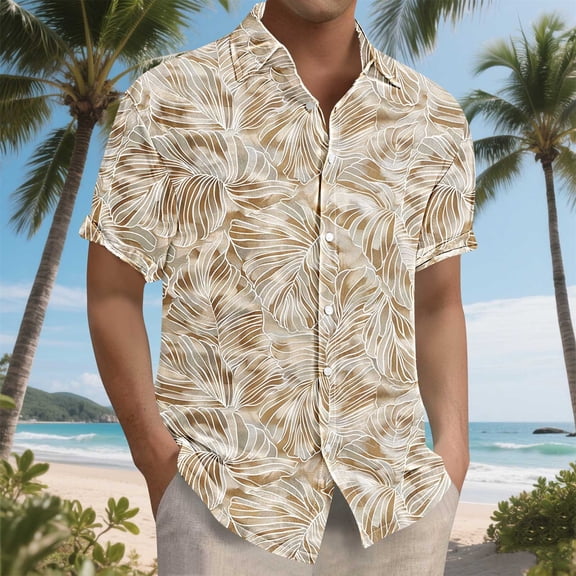 BiZtdJrK Mens Floral Shirts Big and Tall Short Sleeve Button Down Hawaiian Shirt Lightweight Breathable Travel Vacation Shirts Multicolor XXXXL