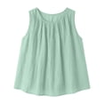 thumbnail image 4 of Women's Plain Sleeveless Tank Top Summer Oversized Crew Neck Basic Tee Tank Flowy Casual Boho Beach Vacation Tops Green, 4 of 7