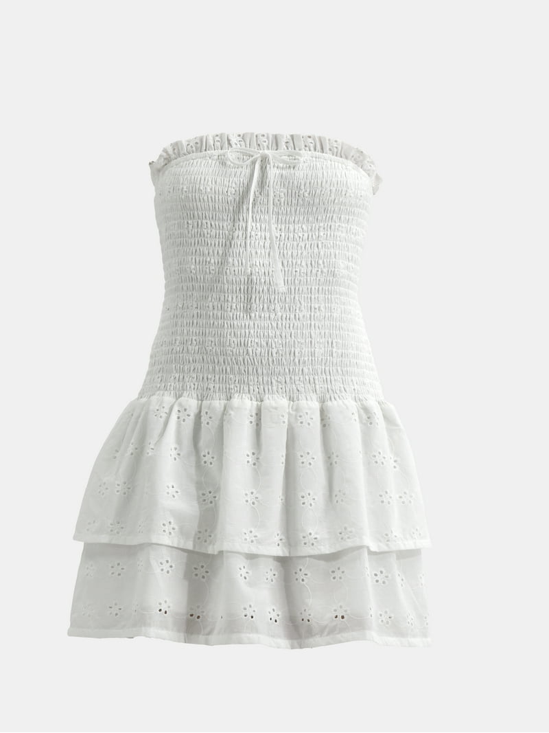 linen white mini dress Hunter Bell Women's Layne Mini Dress, White