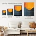 thumbnail image 3 of Indigo Amber Sunrise Abstract Yellow and Blue Oil Painting Artwork Framed Wall Art Print A4, 3 of 5