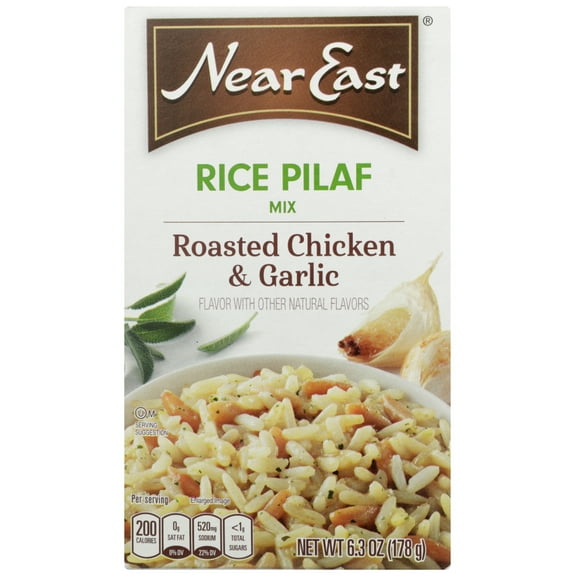 Near East Rice Pilaf Mix, Roasted Chicken & Garlic, 6.3 oz Box