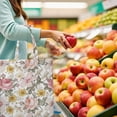 thumbnail image 4 of Sac Fourre-Tout en Toile à Imprimé Floral - Sac d'Épicerie Pliable et Lavable Réutilisable, 4 of 5