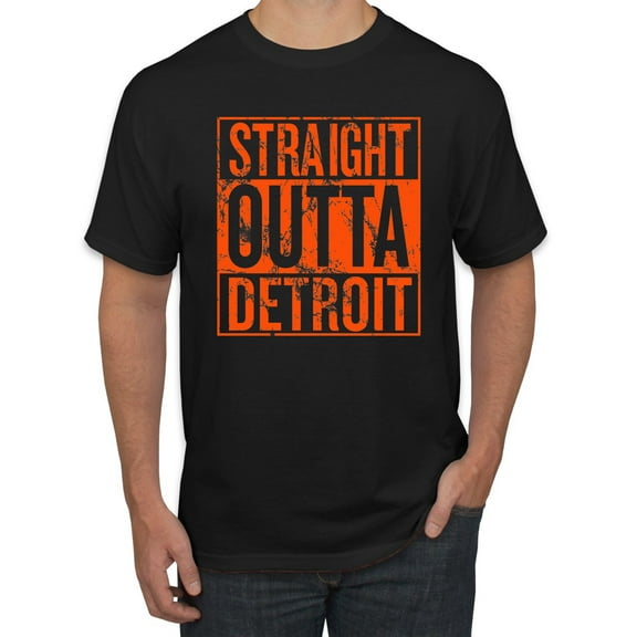 Wild Bobby, Straight Outta Detroit DET Fan Fantasy Baseball Fans, Sports, Men Graphic Tee, Black, Small