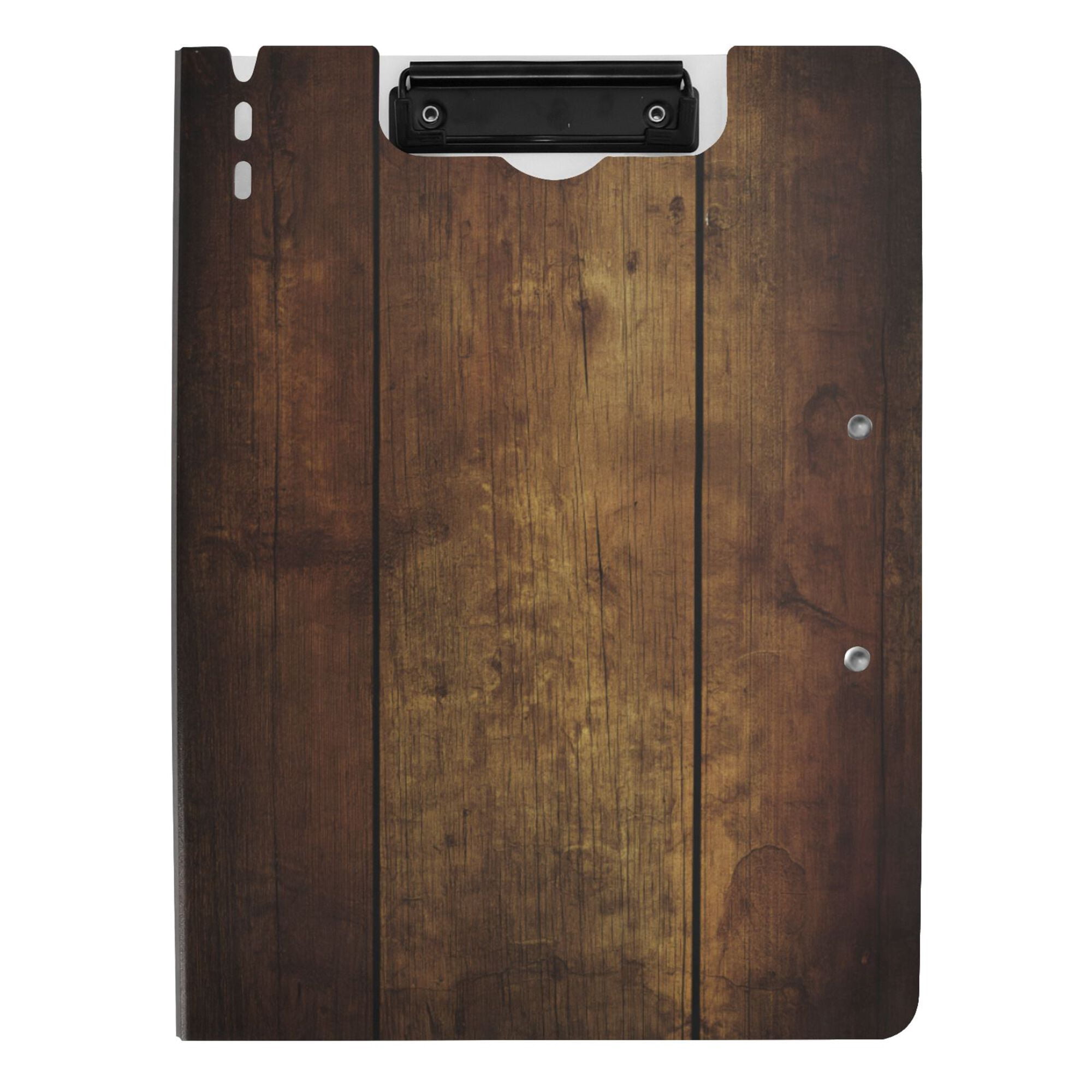 FORMRS A4 Clipboard Folder with Pen Holder Horizontal Foldable School Office Binder, Wood Grain