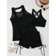 thumbnail image 5 of Tankini para mujer, bikini liso sin espalda, traje de baño de dos piezas con tiras, conjunto de ropa de playa, trajes de baño de 3 piezas para mujer, trajes de baño tankini para mujer, trajes de baño, 5 of 5