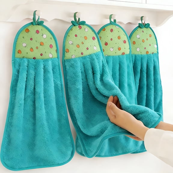 ACDANC 2Pcs Super Soft Kitchen Hand Towels-Hangable,Absorbent,And Durable,Green