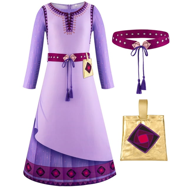 Wish Costume de Fille Asha Robe de Princesse Asha avec Accessoires SinKeeU