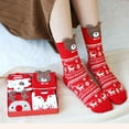 thumbnail image 3 of 1 Box of 4 Pairs Christmas Socks for Womens Winter Warm  Floor Socks Cotton Fuzzy Socks Christmas Stocking and New Year Gift for Girls, 3 of 9