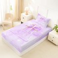 thumbnail image 4 of Manfei Light Purple Bow Twin Sheets,Girls Personalized Letter A Bedding,3pcs, 4 of 6