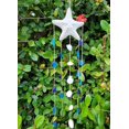 thumbnail image 3 of Starfish Seashell & Sea Glass Hanging Wall Art, Natural Coastal Blue Sea Glass Sun Catcher, 3 of 6