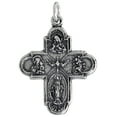 thumbnail image 3 of Sterling Silver Scapular 4 Way Cross Medal Necklace  22 inch 1.8mm Chain, 3 of 4