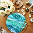 thumbnail image 2 of Turquoise Marble Round Placemats Set of 2 for Dinning Tables,Heat-proof Braided Table Mats 15 Inch,Gradient Abstract Sea Waves Bubble Washable Place Mat for Kitchen Restaurant Party Table Decor, 2 of 9