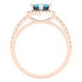 thumbnail image 4 of 2.38ct marquise cut turquoise 14k rose gold halo Bridal Wedding Engagement Promise Anniversary Ring for Women size 8.25, 4 of 7