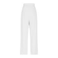 thumbnail image 4 of DPTALR Women's Ribbed Barrel Leg Wide Leg Comfy Fall Business Casual Lounge Pants,White,Size S, 4 of 8