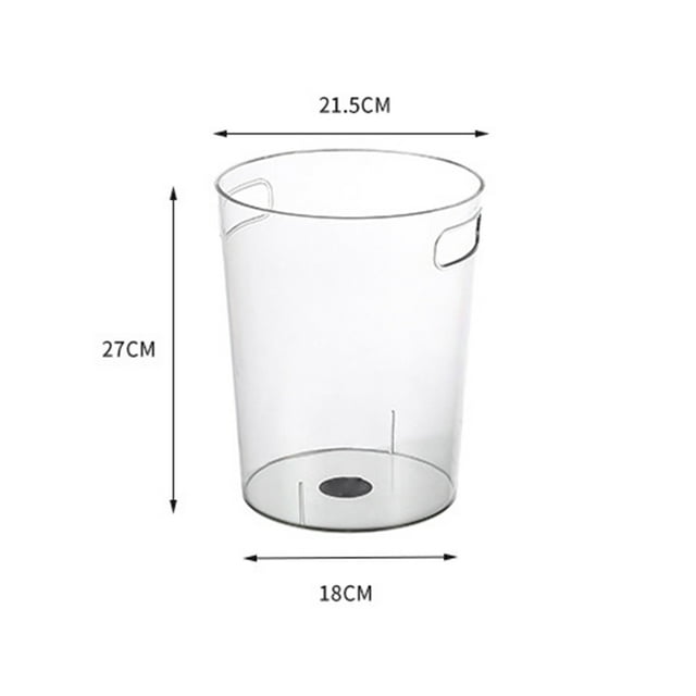 Transparent Ice Pail Storage Bucket Garbage Can Transparent Trash Can Desktop Storage Bucket PET Plastic Waste Basket Clear Bucket Kitchen Living Room Ice Pail