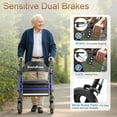 thumbnail image 4 of Andador con ruedas Soundfuse con asiento para personas mayores, plegable, con ruedas grandes de 8", todoterreno, asas y asiento ergonómico de altura ajustable, 169 kg (350 lb), compatible con FSA y HS, 4 of 5