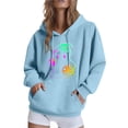 thumbnail image 5 of Halloween Hoodies for Women Long Sleeve Funny Pullover Sweatshirts with Pockets Loose Casual Graphic Sweater Tops Orange, 3XL, 5 of 5