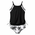 thumbnail image 3 of RMGVDSD Girls Swimsuits Bikini Swimwear Girls Tankini Swimsuit Double Layer Bathing Suit Tropical Floral Print Swimwear Two Piece Girls Swimsuits 9-10 Years, 3 of 7