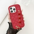 thumbnail image 5 of Love Heart with Bracelet Chain Solid Color Silicone Case Compatible with iPhone Case (Red,iPhone 13), 5 of 7