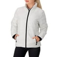 thumbnail image 6 of Women's Heat Holders Penelope Heatweaver Lined Double Zipper Puffer Jacket Color: White Black Size: X LARGE, 6 of 6