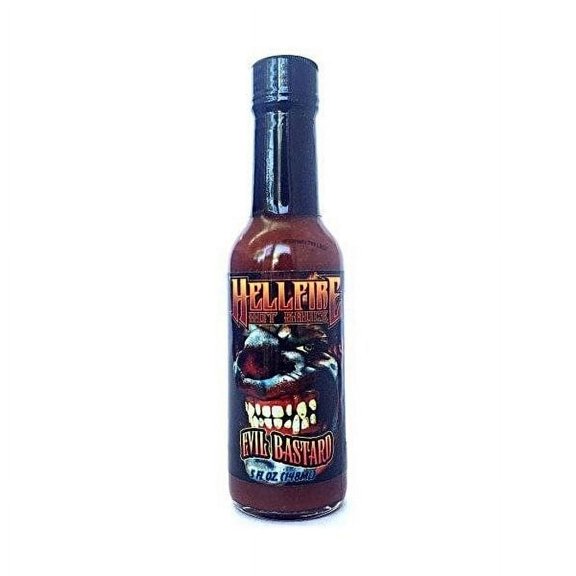 Hellfire Evil Bastard Hot Sauce, Gourmet, Smoky, Cinnamon Whiskey