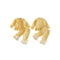 thumbnail image 2 of RUINIXCW Toddler Girl Fall Outfits Plaid Print Long Sleeve Tops and Flare Pants, 2 of 8