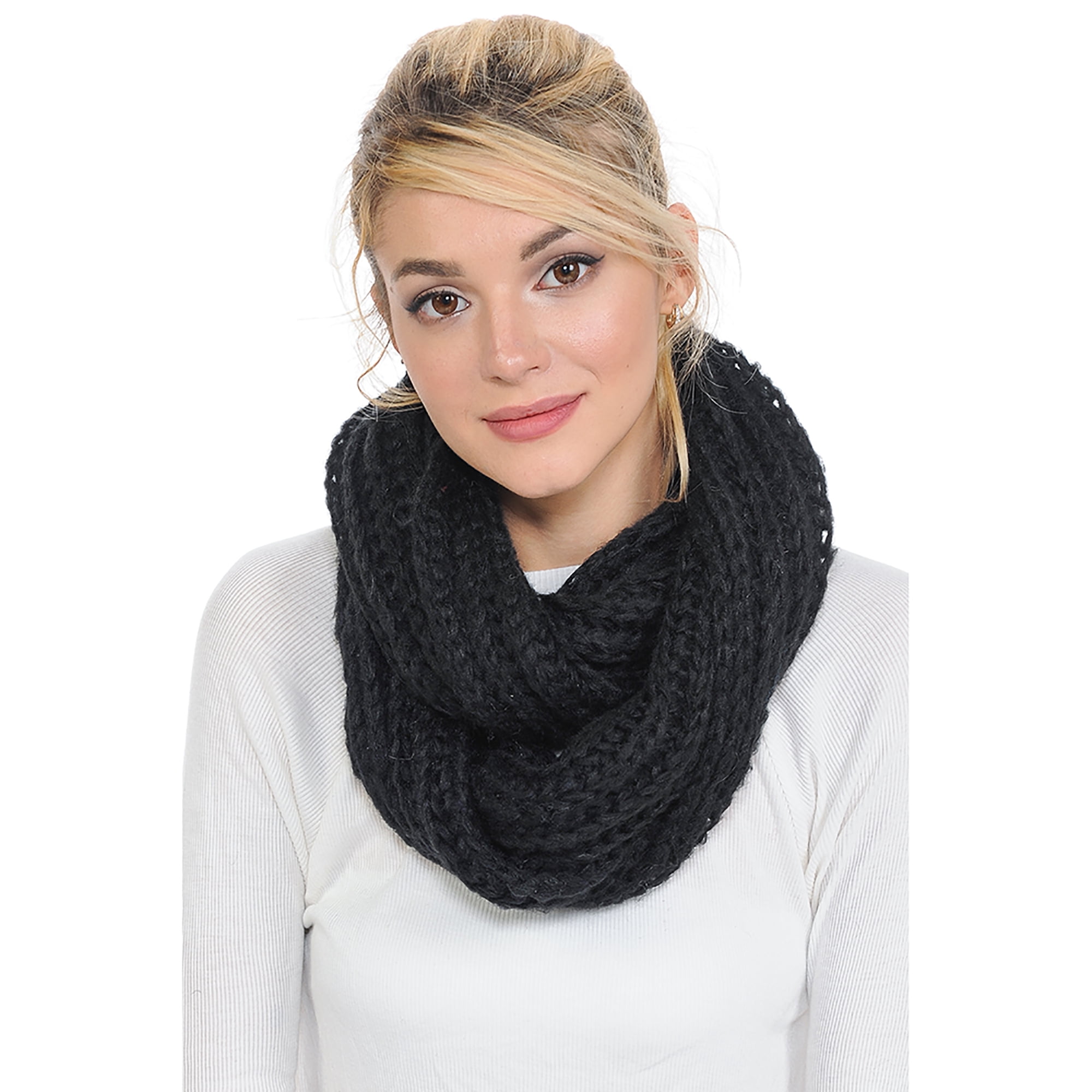 Basico Basico Unisex Knit Winter Infinity Scarf Waffle Cowl Simple