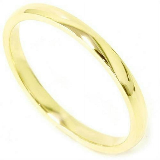 Alliance de Mariage Simple Polie en Or Jaune 14K de 2 mm