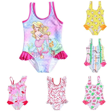 

GYRATEDREAM Girls Swimsuits Mermaid Bathing Suits Toddler Kids One Piece Swimwear 18M-6T
