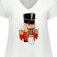 thumbnail image 4 of Inktastic Christmas Nutcracker in Red Women's Plus Size V-Neck T-Shirt, 4 of 5