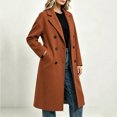 thumbnail image 4 of Enjoytime Trench Coat Women Lapel Double Breasted Long Overcoat with Belt Long Sleeve Trendy Casual Fashion Fall Winter Outerwear, 4 of 7