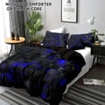 thumbnail image 2 of Orylavena Blue 3D Block Microfiber Duvet Cover Set, Black Back, Twin/Full/Queen/King, 2 of 7