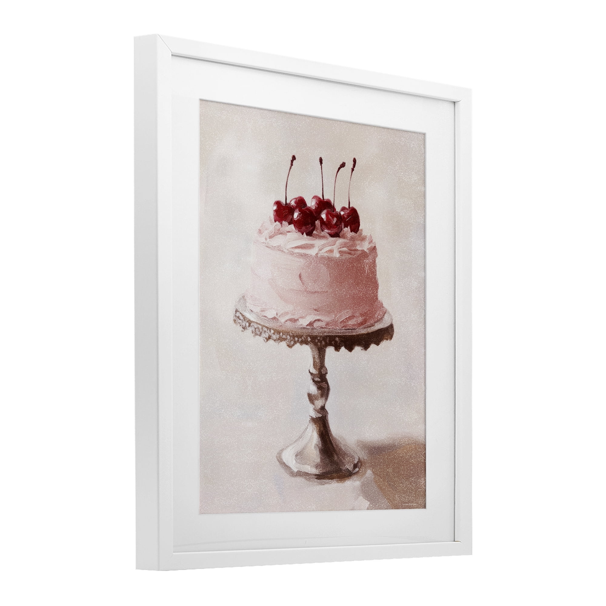 Stupell Industries Cherry Cake Delight White Framed Print Under Glass, design by Svetlana Aleynikova