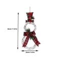 thumbnail image 6 of BrowQuartz Xmas Wreath Decor with LED Light Handmade Rattan Bow Snowman Garland Hanging Pendant Home Front Door Fireplace Wall Tree Red and black grid, 6 of 6