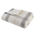 thumbnail image 2 of JERFIT Plaid Sherpa Fleece Throw Blanket, Reversible Faux Mohair to Sherpa, Soft Cozy Lightweight Throw for Couch, Bed, Sofa, All Season Home Decor, Machine Washable, 50x60 Inches, Natural, 2 of 3