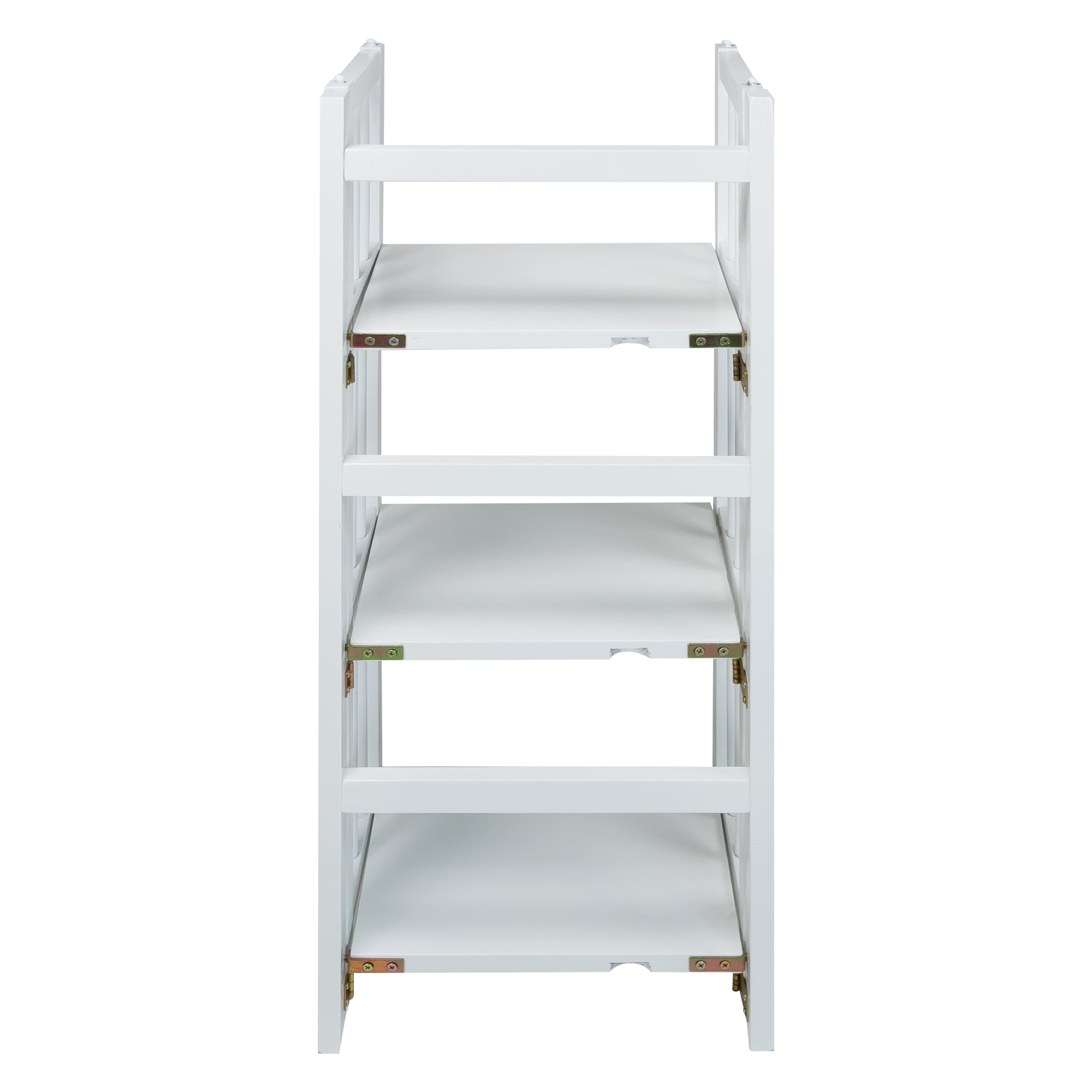Casual Home 3 Shelf 14 Inch Folding Office Room Wood Furniture Bookcase, White