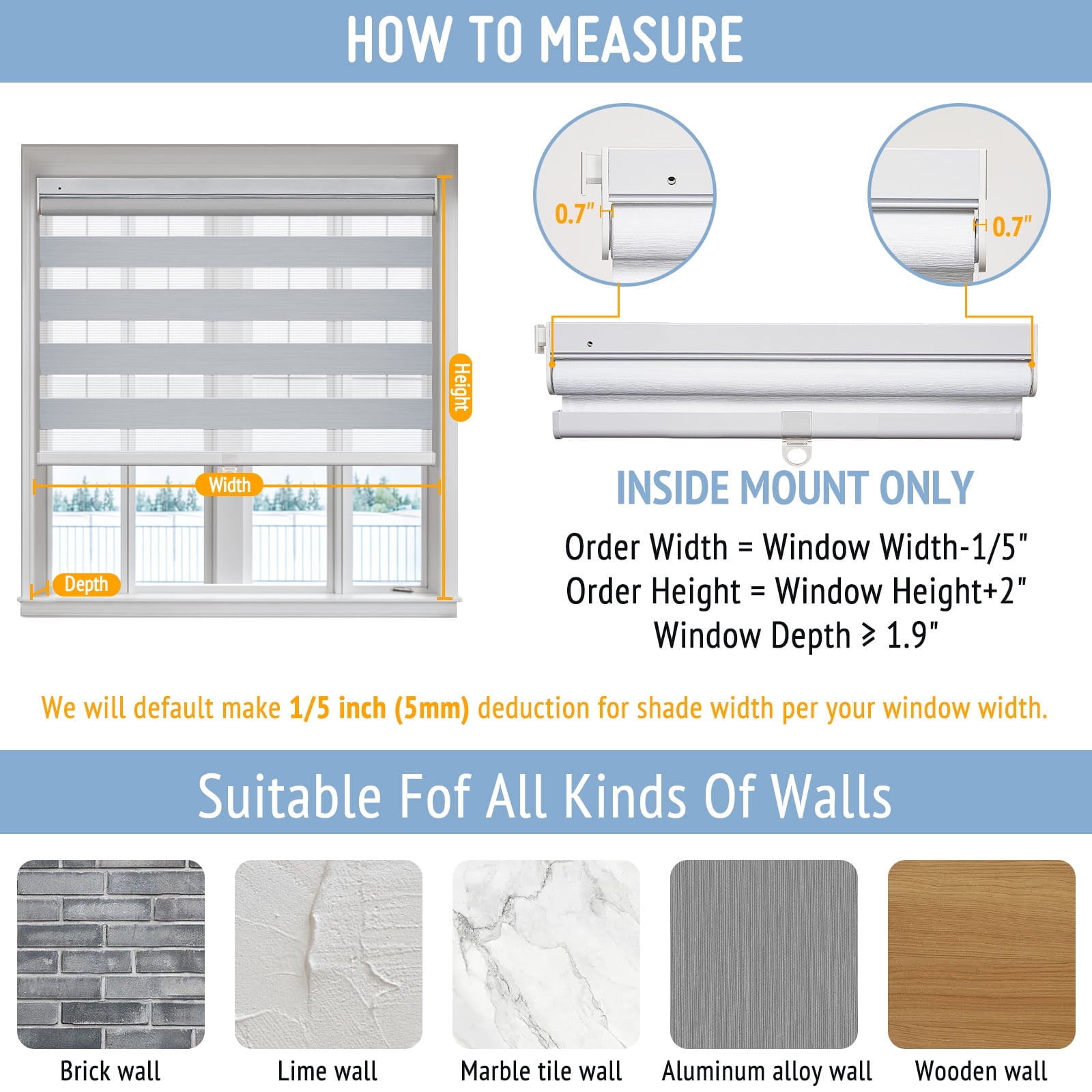 Keego No Tools No Drill Cordless Zebra Roller Blinds Light Filtering Dual Layer Roller Shades Privacy Zebra Windows Shades Zebra Blinds for Windows - White, 20"W x 32"H