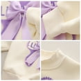 thumbnail image 5 of Lovskoo 6M-3T Toddler Infant Baby Boy Girl Fall Winter Outfit Cute Bow Sherpa Fleece Sweater Pullover Tops Solid Pants Warm Clothes Set Purple, 5 of 6
