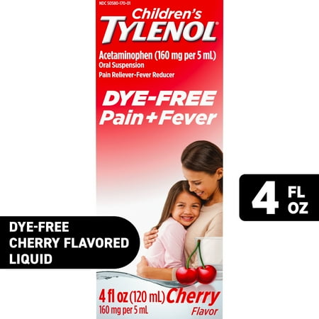 UPC 300450166043 product image for Children s Tylenol Pain + Fever Medicine  Dye-Free  Cherry  4 fl. oz | upcitemdb.com