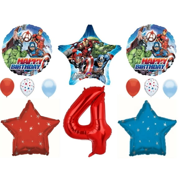 Fourth 4th Avengers Birthday Party Balloons Decorations Supplies Marvel Comics