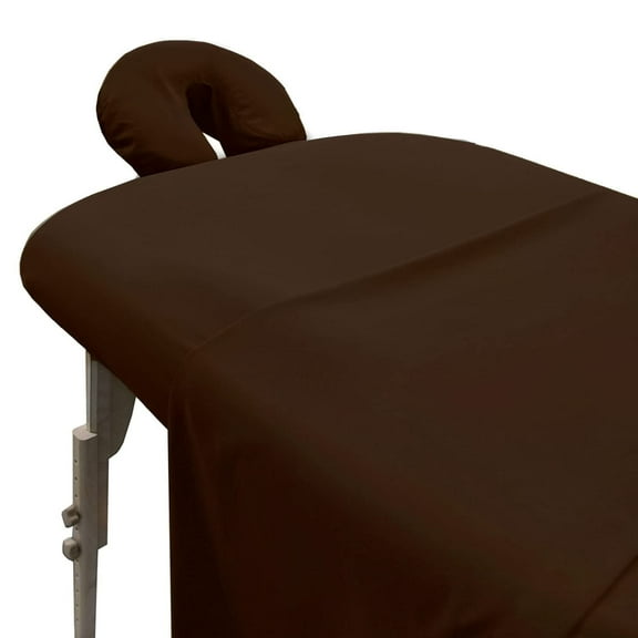 London Linens 3-Pc Massage Table Sheets Set Table Cover, Fitted Sheet & Face Rest Cover, Mocha