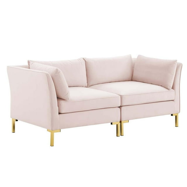 Modway Ardent Causeuse Rembourrée en Velours de Performance Rose