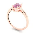 thumbnail image 2 of Solitaire Engagement Ring for Women - 1ct Simulated Pink Diamond in 14K Rose Gold Promise Ring, 2 of 6