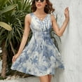 thumbnail image 3 of Chinoiserie Toile Blue Landscape Dress Fashion Beach Long Dresses Female Party Printed Sundress, 3 of 7
